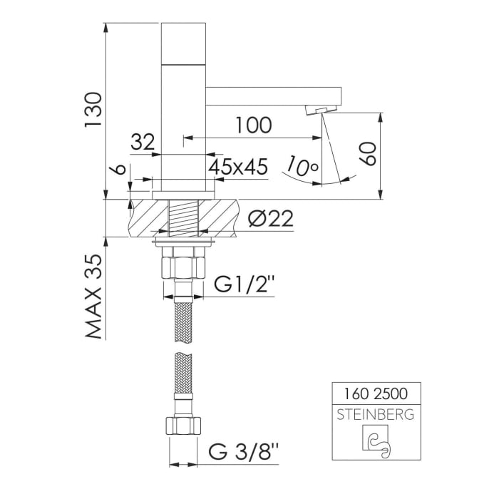 Steinberg Serie 160 Kaltwasser Armatur