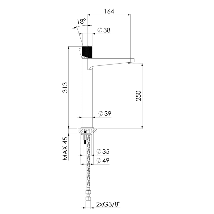 Steinberg Serie 171 Waschtisch-Einhebelmischer ohne Ablaufgarnitur