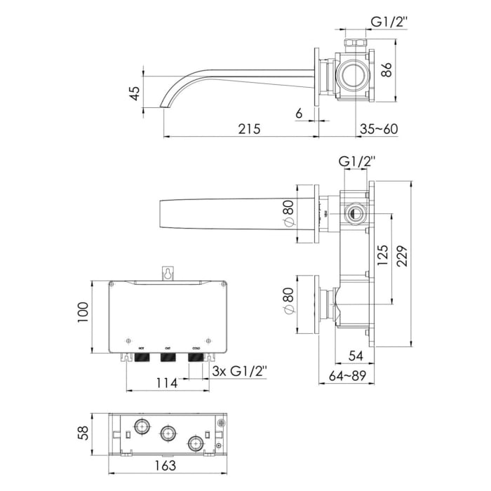 Steinberg Serie 280 Vollelektronische Wand-Waschtisch-Armatur