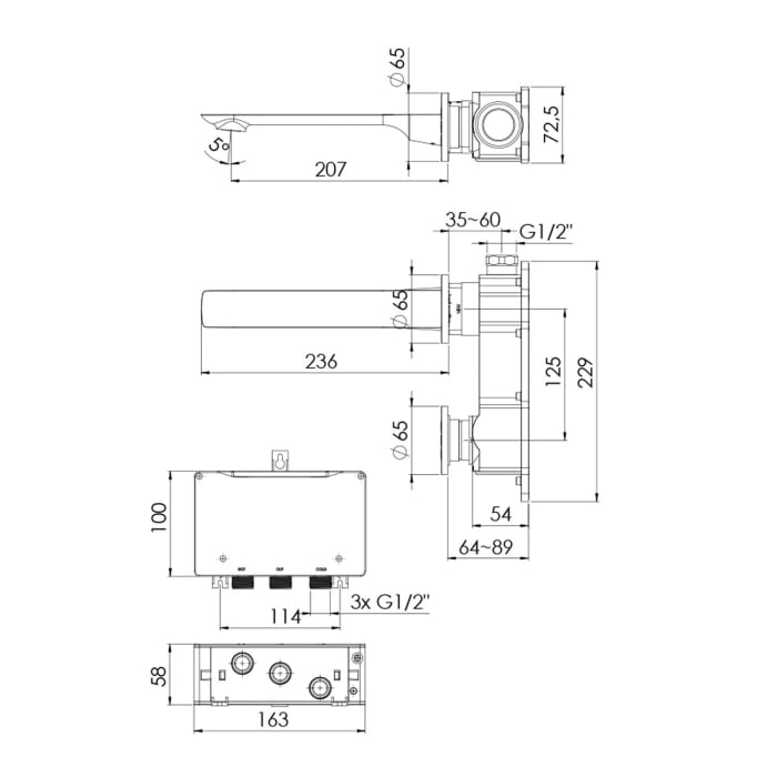 Steinberg Serie 290 Unterputz Waschtischarmatur, vollelektronisch