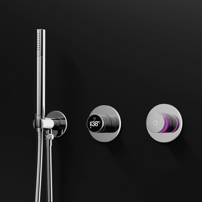 Steinberg Serie 310 elektronische Duscharmatur mit Digitalanzeige, mit Thermostat und mit 3-Wege-Umsteller