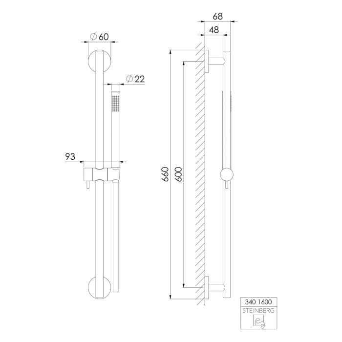 Steinberg Serie 340 Brausegarnitur mit Handbrause
