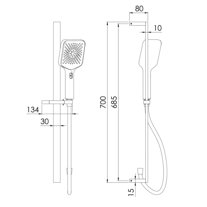 Steinberg Serie 342 Brausegarnitur mit 3-fach verstellbarer Handbrause