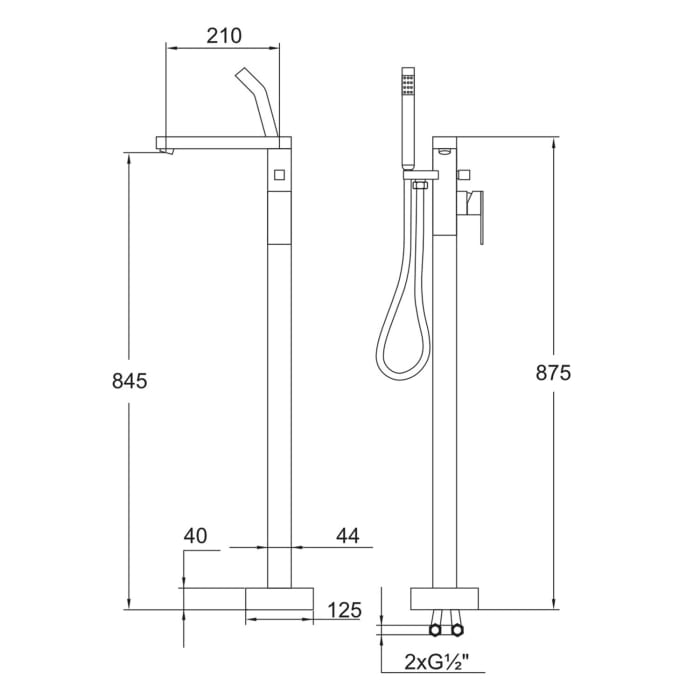 Steinberg Serie 342 Freistehende Wannen-Armatur