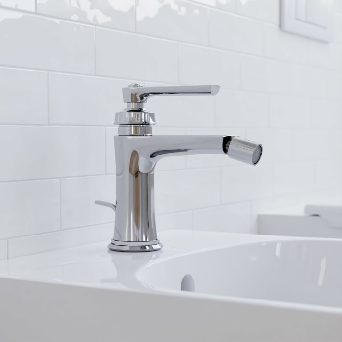Steinberg Serie 350 Bidet Einhebelmischer, mit Ablaufgarnitur