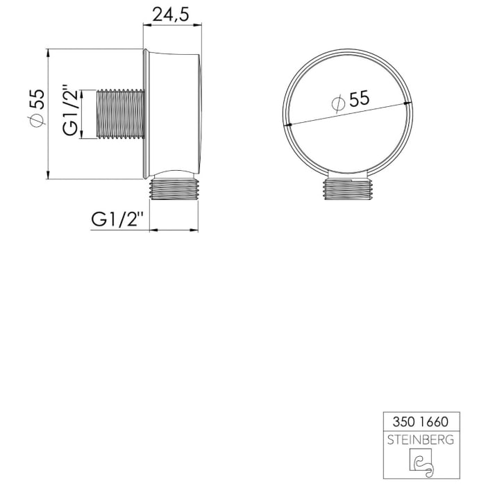 Steinberg Serie 350 Brauseanschlussbogen