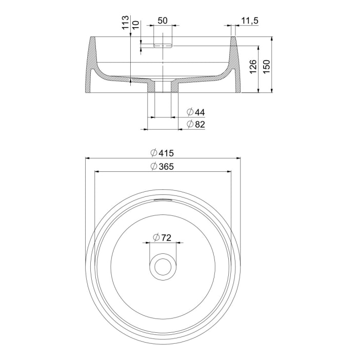 Steinberg Serie 440 Aufsatzschale Ø 41,5 cm