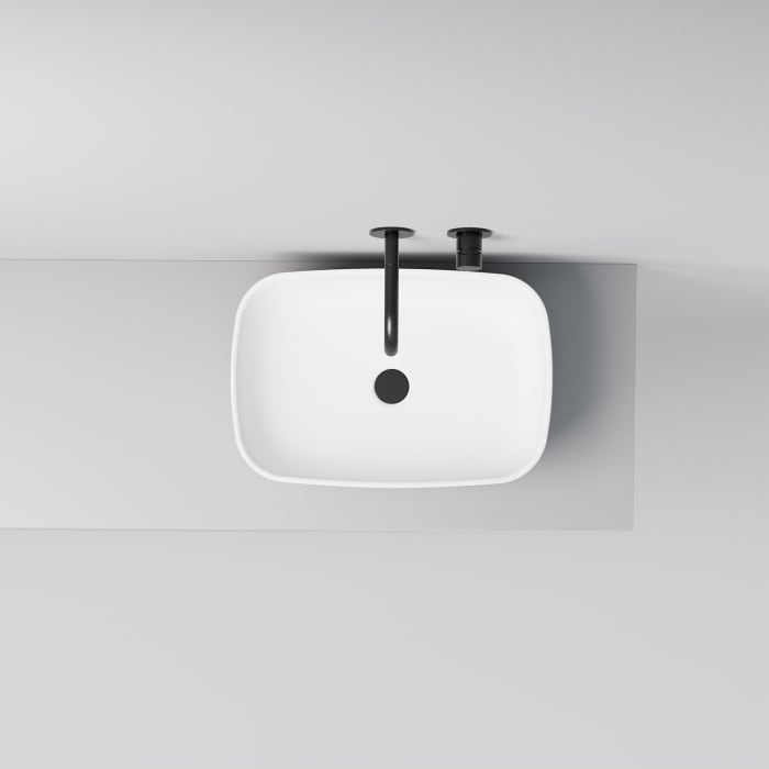 Steinberg Serie 440 Aufsatzschale eckig aus Mineo Stone 60 x 40 cm