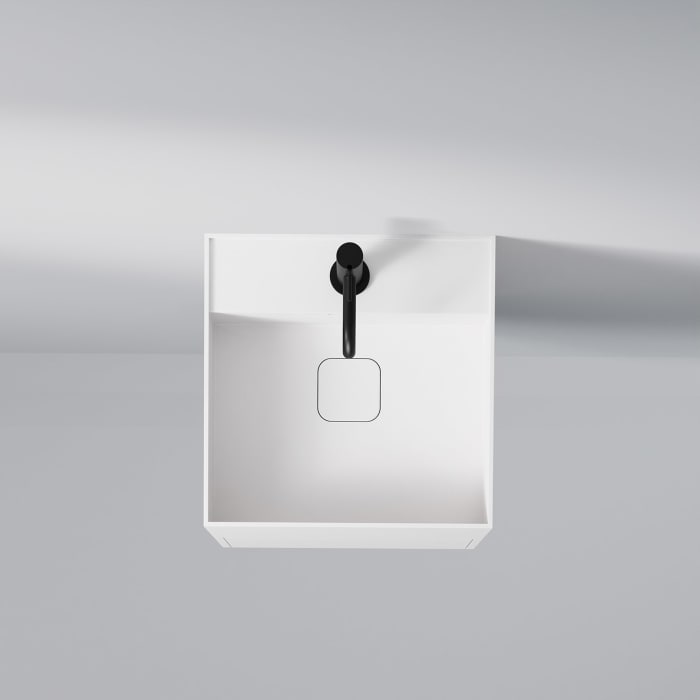 Steinberg Serie 443 Wandwaschtisch mit 1 Auszug aus Mineo Stone 40 x 40 cm