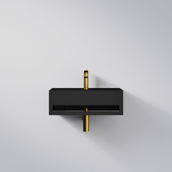 Steinberg Serie 443 Wandwaschtisch mit Handtuchhalter aus Mineo Stone 60 x 40 cm