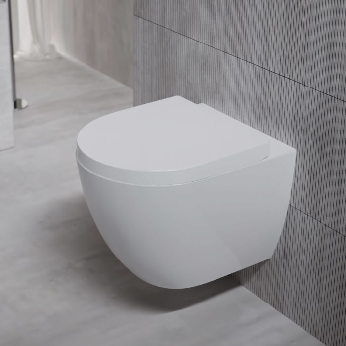 Steinberg Serie 710 Wand-WC offener Spülrand mit WC-Sitz