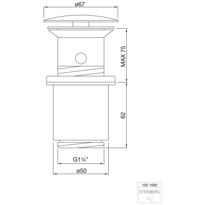 Steinberg Serie 100 Ablaufgarnitur mit Druckverschluss