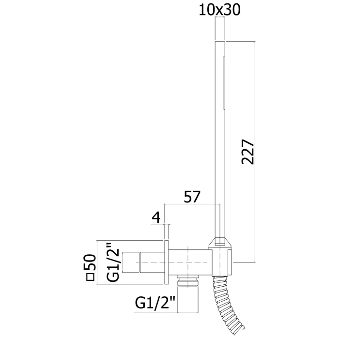 Steinkamp Brauseset eckig mit Stabhandbrause und Wandanschlussbogen