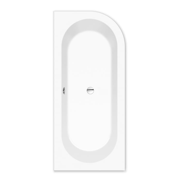 Steinkamp Life Eckbadewanne 180 x 80 cm rechts mit Schürze und MT5 Ab- und Einlaufgarnitur