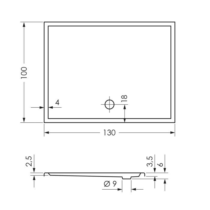 Steinkamp Life Duschwanne 130 x 100 cm