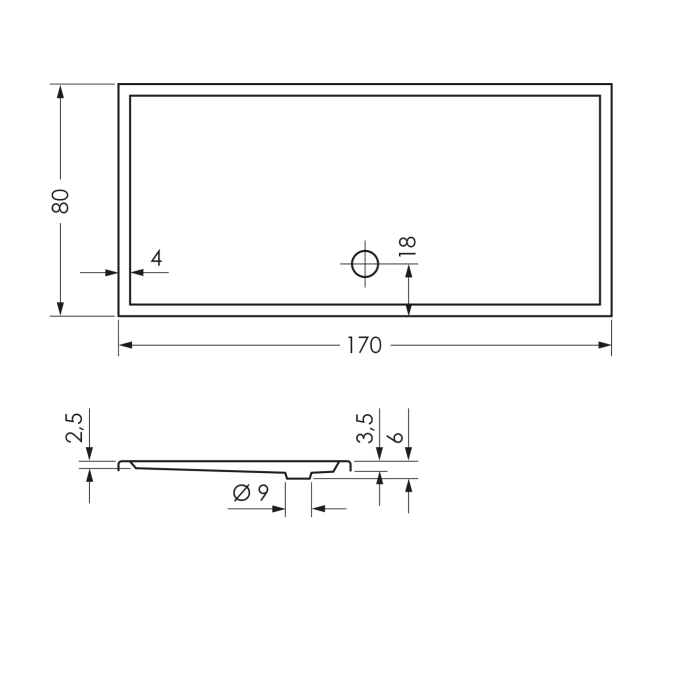 Steinkamp Life Duschwanne 170 x 80 cm