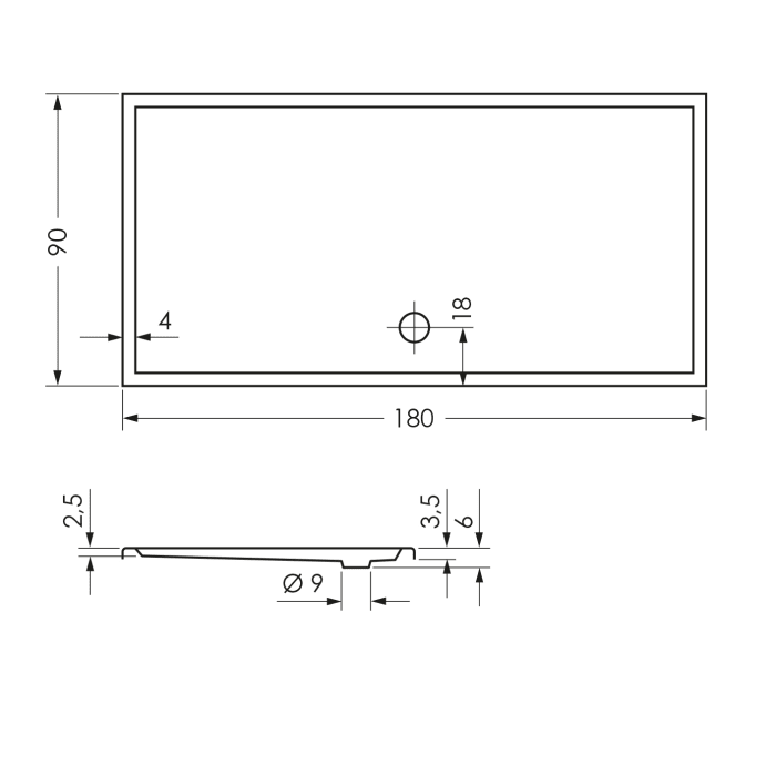 Steinkamp Life Duschwanne 180 x 90 cm