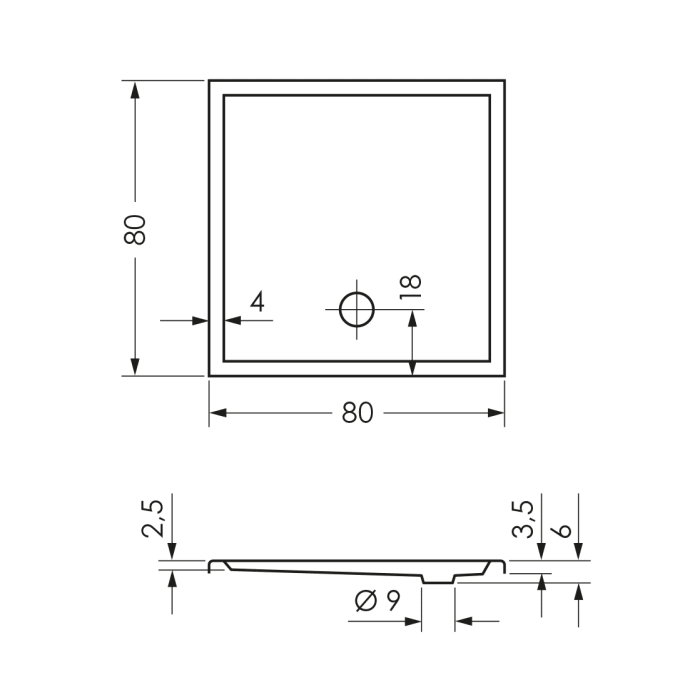 Steinkamp Life Duschwanne 80 x 80 cm