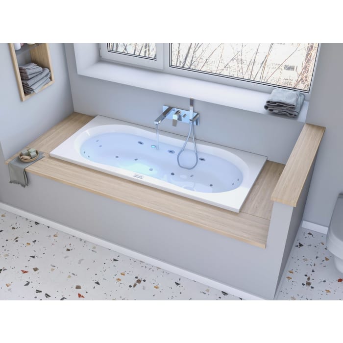 Steinkamp Life Rechteck-Badewanne mit Whirlsystem 180 x 80 cm, inkl. Viega Multiplex Trio MT5