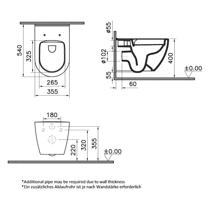 Steinkamp Living 2.0 Wand-WC Tiefspüler ohne Spülrand