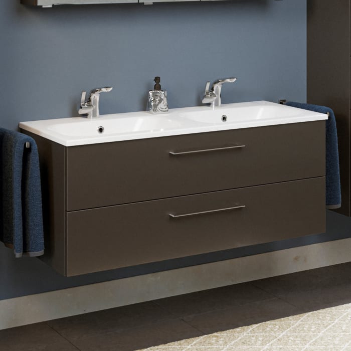 Steinkamp Joy 2.0 Doppel-Waschtischunterschrank 120 cm mit Pelipal Waschtisch