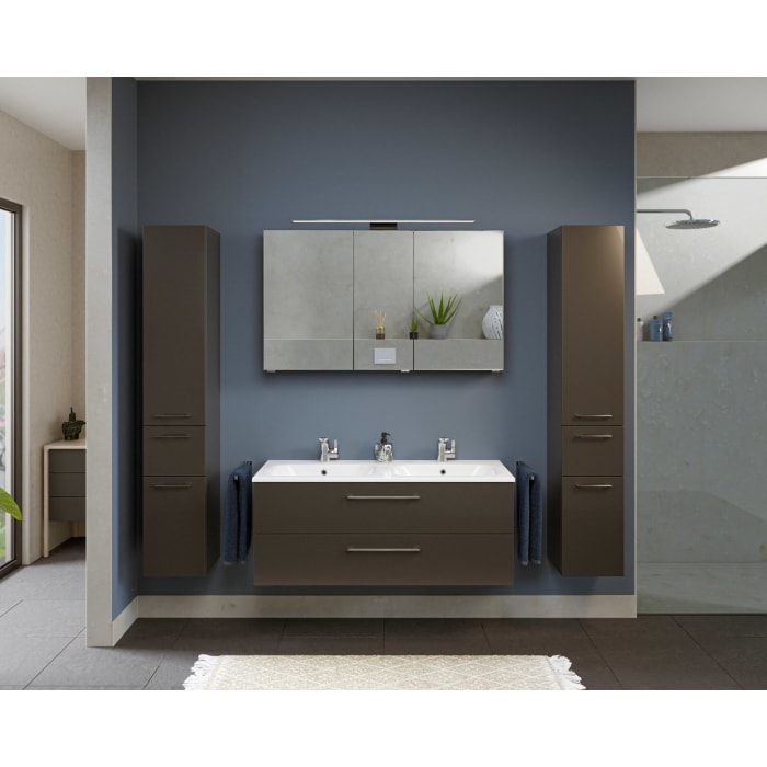 Steinkamp Joy 2.0 Spiegelschrank 120 cm mit 3 Türen und LED-Aufsatzleuchte