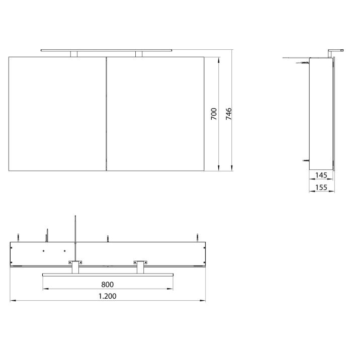 Steinkamp Joy Spiegelschrank 120 cm mit LED Aufsatzleuchte