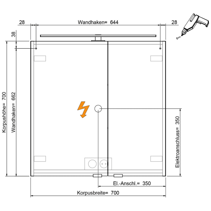 Steinkamp Life 2.0 Badmöbel Set 71 cm mit LED-Spiegelschrank