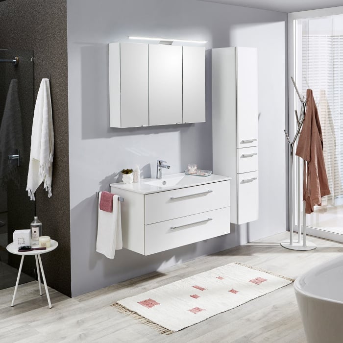 Steinkamp Life 2.0 Badmöbel Set 101 cm mit LED-Spiegelschrank