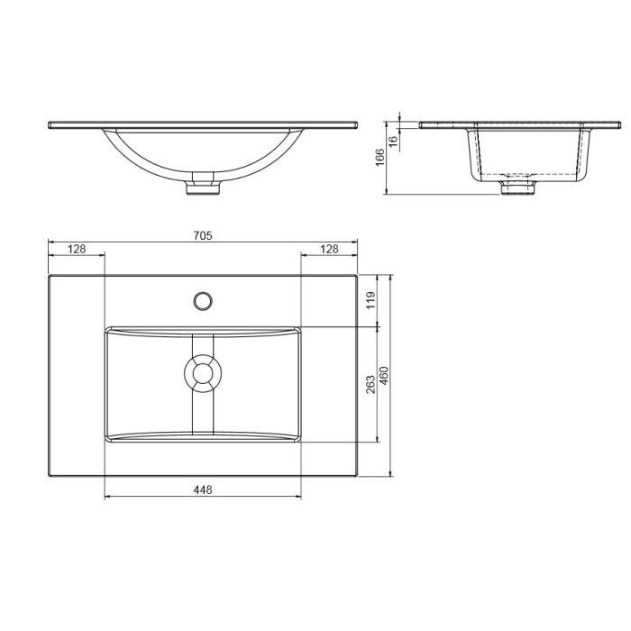 Steinkamp Life 2.0 Waschtischunterschrank mit Pelipal Waschtisch 71 cm