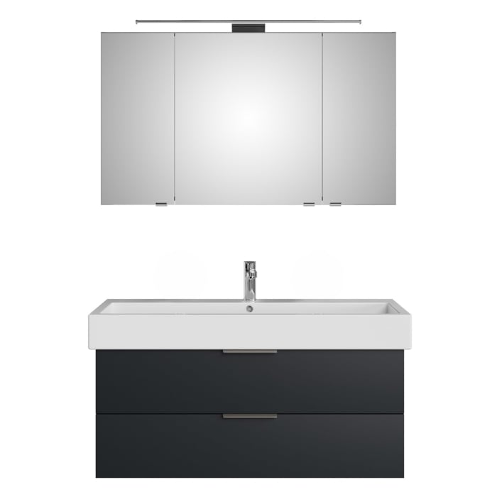 Steinkamp Living 2.0 / Duravit Vero Badmöbel Set 120 cm mit Spiegelschrank