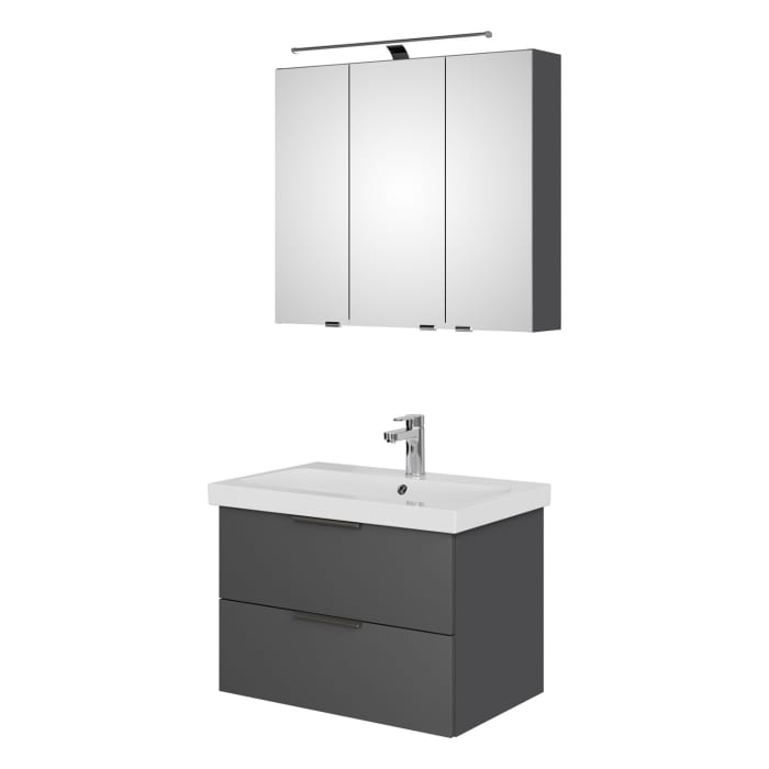 Steinkamp Living 2.0 / Geberit iCon light Badmöbel Set 75 cm mit Spiegelschrank