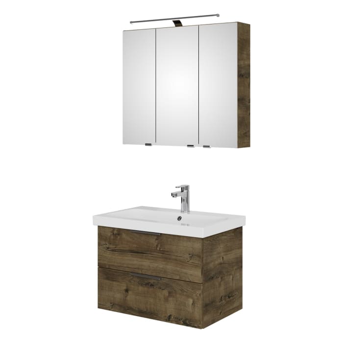 Steinkamp Living 2.0 / Geberit iCon light Badmöbel Set 75 cm mit Spiegelschrank