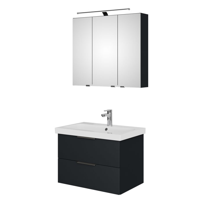 Steinkamp Living 2.0 / Geberit iCon light Badmöbel Set 75 cm mit Spiegelschrank