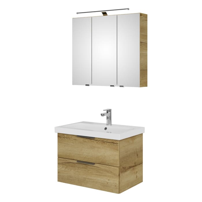 Steinkamp Living 2.0 / Geberit iCon light Badmöbel Set 75 cm mit Spiegelschrank