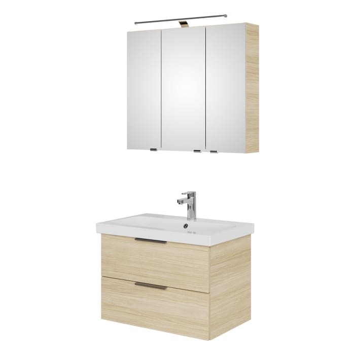Steinkamp Living 2.0 / Geberit iCon light Badmöbel Set 75 cm mit Spiegelschrank