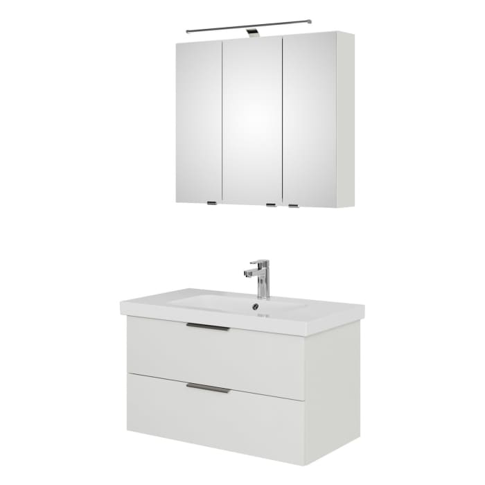 Steinkamp Living 2.0 / Geberit iCon light Badmöbel Set 90 cm mit Spiegelschrank