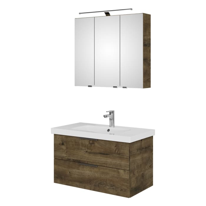 Steinkamp Living 2.0 / Geberit iCon light Badmöbel Set 90 cm mit Spiegelschrank