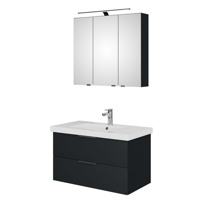 Steinkamp Living 2.0 / Geberit iCon light Badmöbel Set 90 cm mit Spiegelschrank