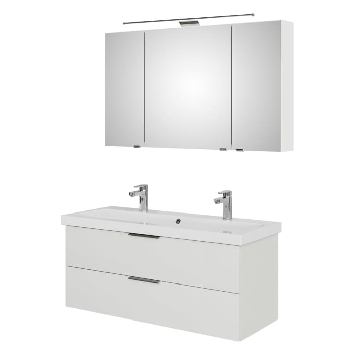 Steinkamp Living 2.0 / Geberit iCon light Badmöbel Set 120 cm mit Spiegelschrank, 3 Türen