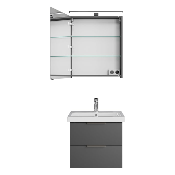 Steinkamp Living 2.0 / Geberit iCon light Badmöbel Set 60 cm mit Spiegelschrank