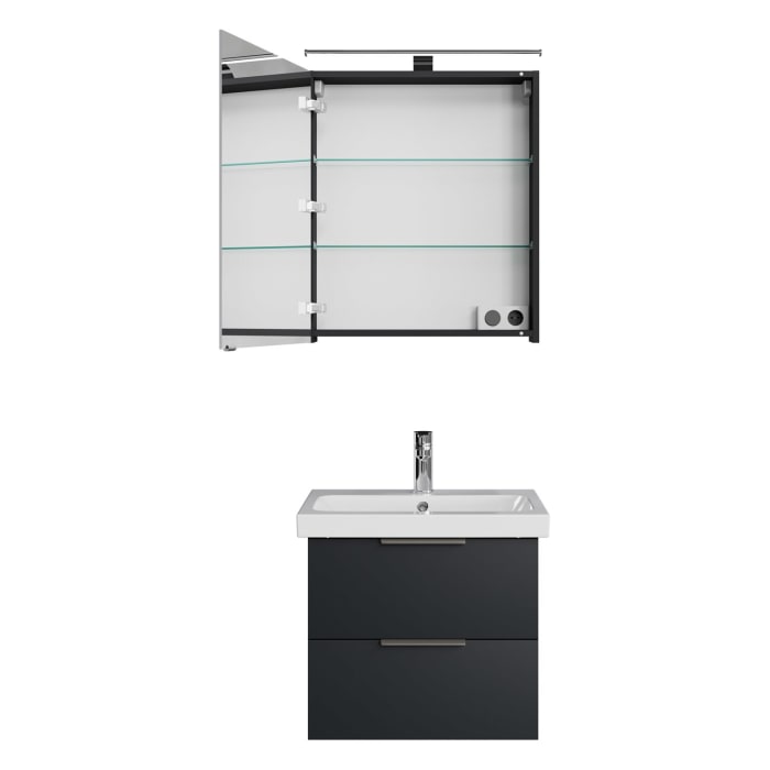 Steinkamp Living 2.0 / Geberit iCon light Badmöbel Set 60 cm mit Spiegelschrank