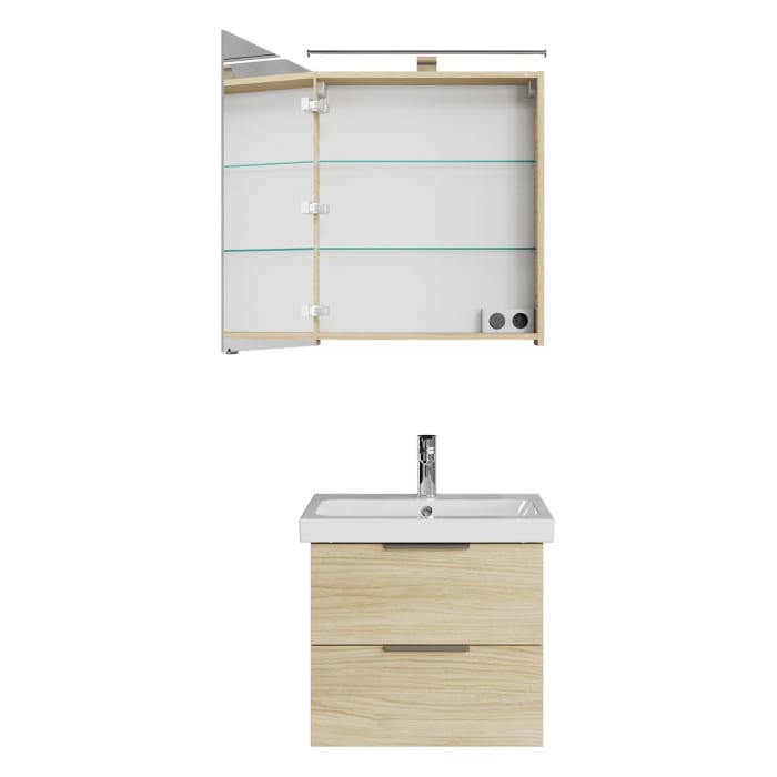 Steinkamp Living 2.0 / Geberit iCon light Badmöbel Set 60 cm mit Spiegelschrank