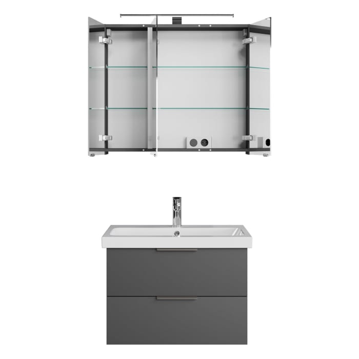 Steinkamp Living 2.0 / Geberit iCon light Badmöbel Set 75 cm mit Spiegelschrank