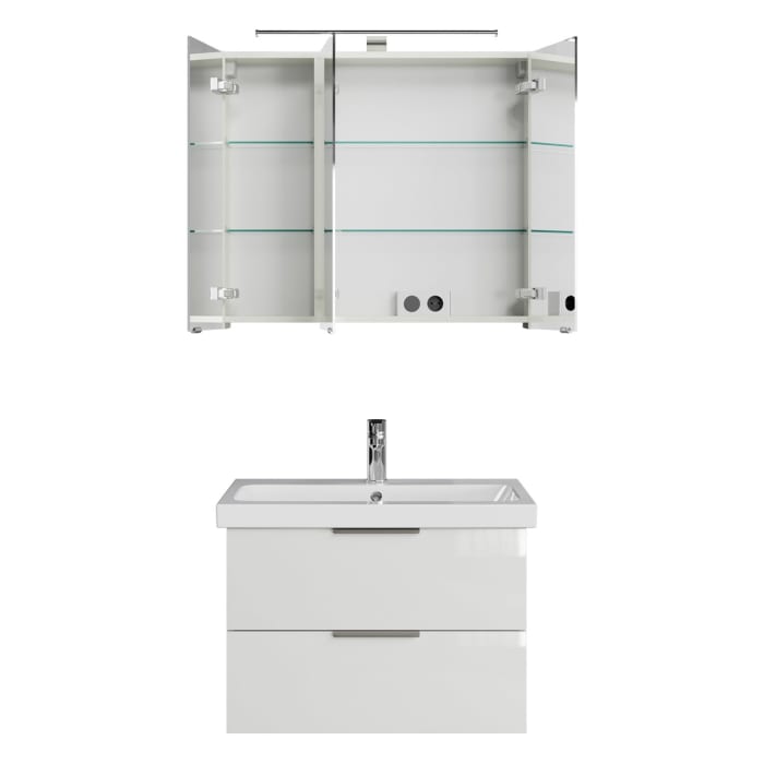 Steinkamp Living 2.0 / Geberit iCon light Badmöbel Set 75 cm mit Spiegelschrank