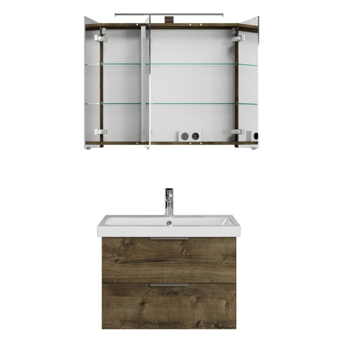 Steinkamp Living 2.0 / Geberit iCon light Badmöbel Set 75 cm mit Spiegelschrank