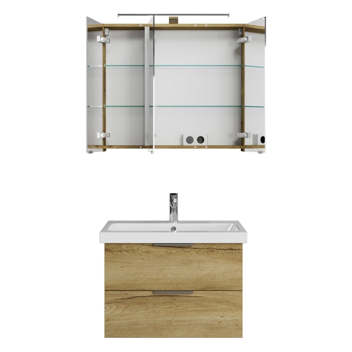 Steinkamp Living 2.0 / Geberit iCon light Badmöbel Set 75 cm mit Spiegelschrank
