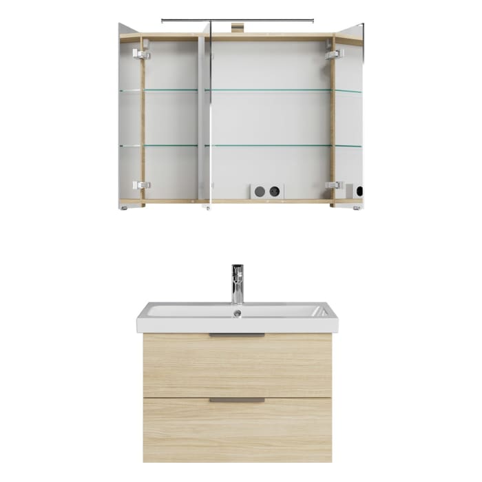 Steinkamp Living 2.0 / Geberit iCon light Badmöbel Set 75 cm mit Spiegelschrank