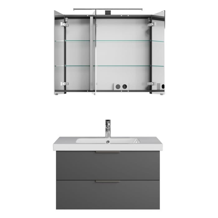 Steinkamp Living 2.0 / Geberit iCon light Badmöbel Set 90 cm mit Spiegelschrank