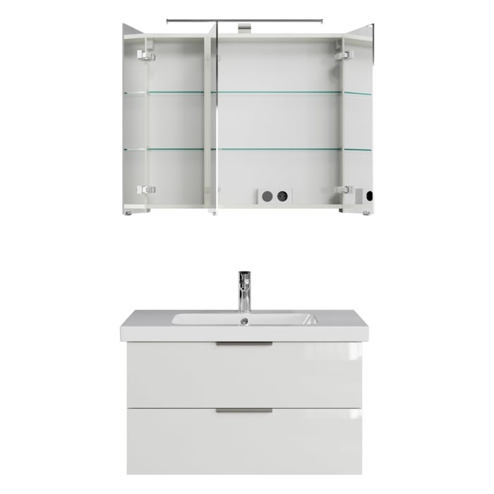 Steinkamp Living 2.0 / Geberit iCon light Badmöbel Set 90 cm mit Spiegelschrank